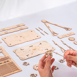 Modello in Legno 3D, design di Ruota Panoramica con musica e movimento meccanico. 183 pezzi.