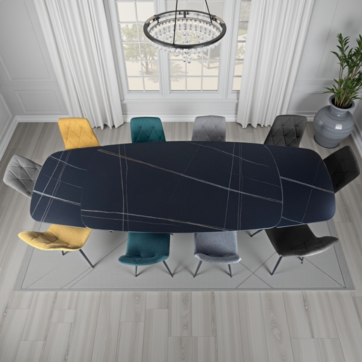 Tomasucci Table extensible CLEFT EVO BLACK MARBLE - GREY