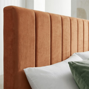 Lit avec tête de lit en velours - WILLIAM