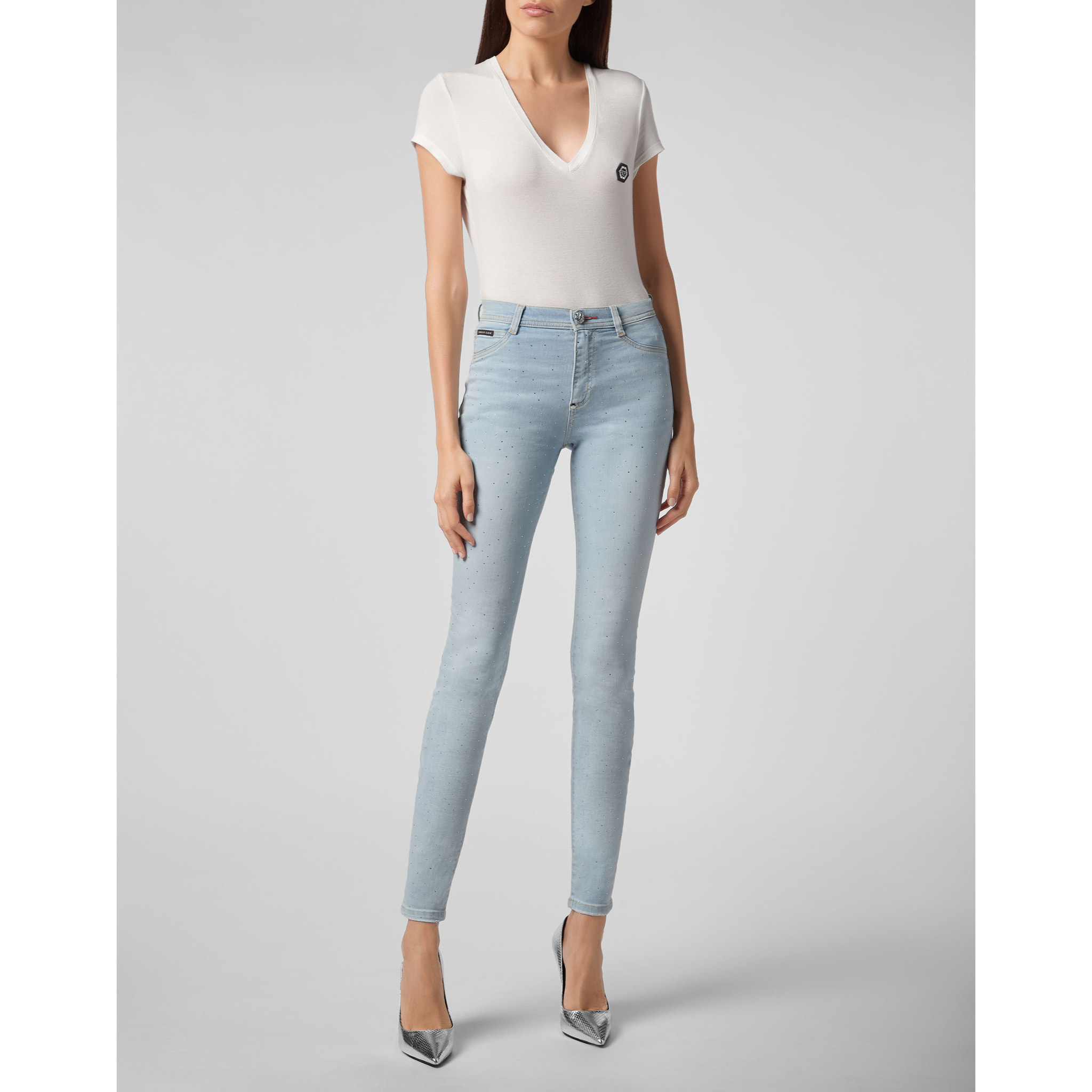 PHILIPP PLEIN Jegging de cintura alta