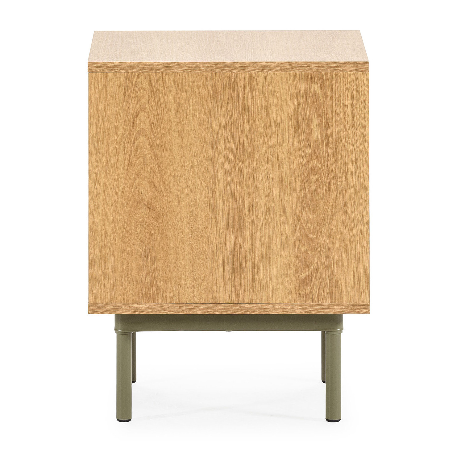 Mesita de noche Cuzco 2 cajones color Roble/Verde