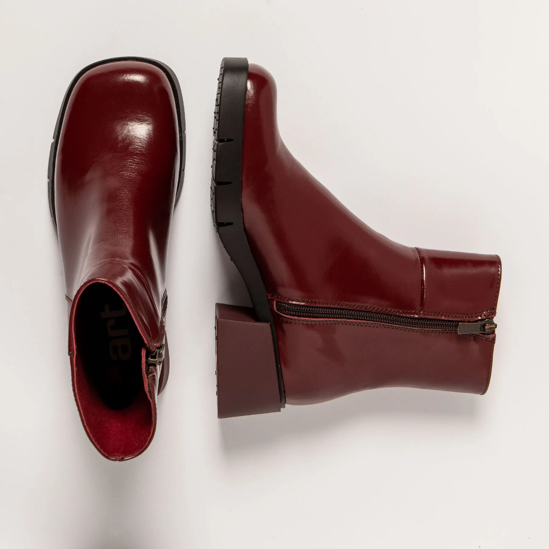 Botines 1284 NAPPA SHINNY BURDEOS / VARSOVIA color Burdeos