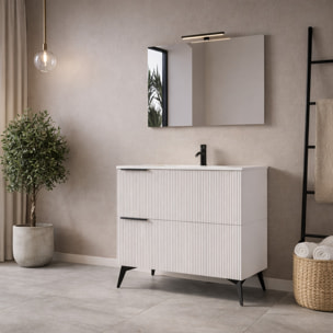 MOBILE DA BAGNO CANNES 90 2 CASSETTI BIANCO - 6 PEZZI