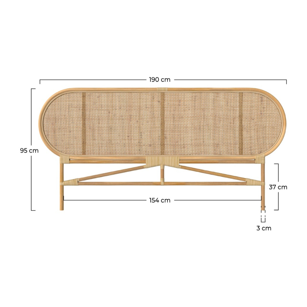 Tête de lit Navahino en rotin 160 cm