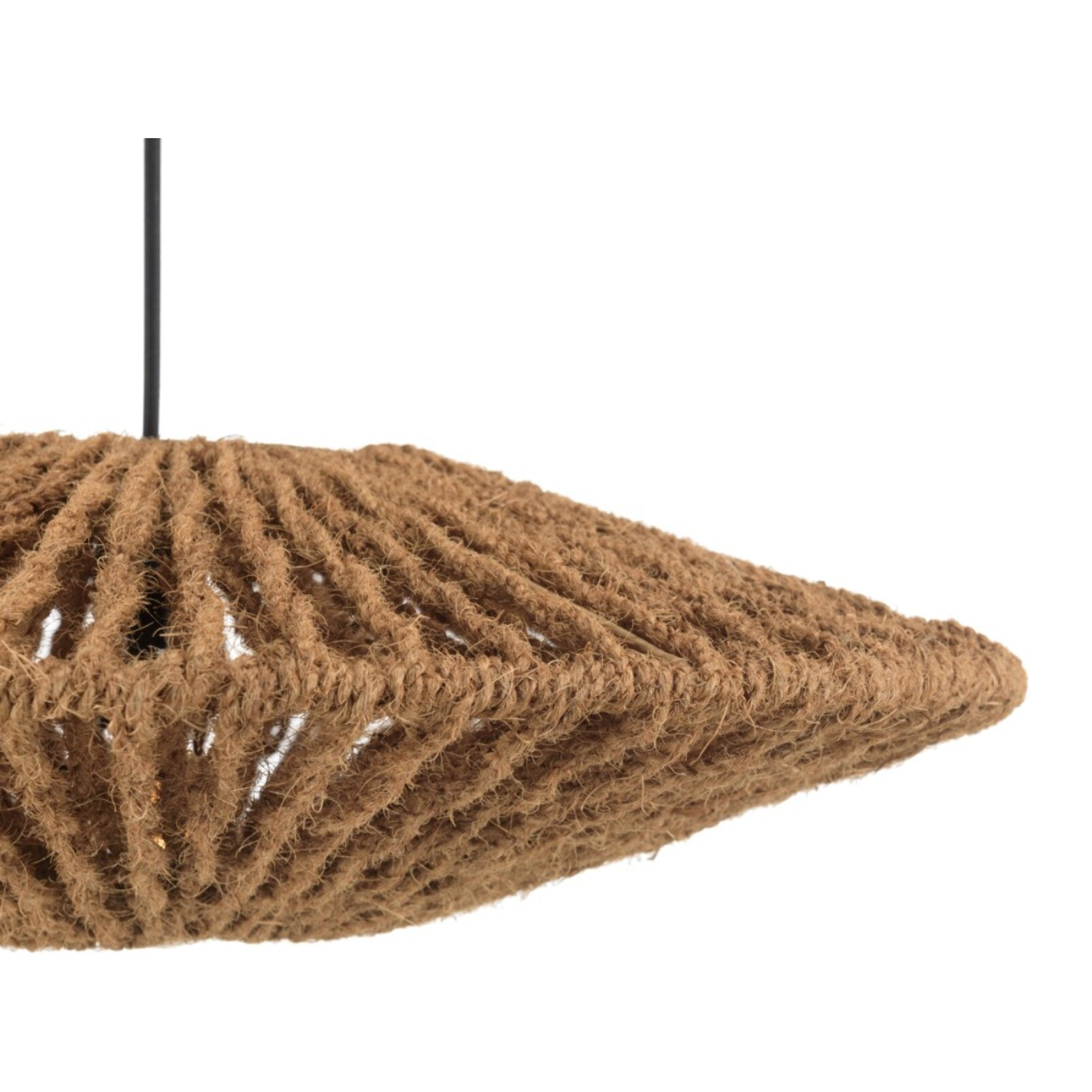 SIXTINE - Suspension 'cymbale' 60x60cm en fibre de coco et teck recyclé