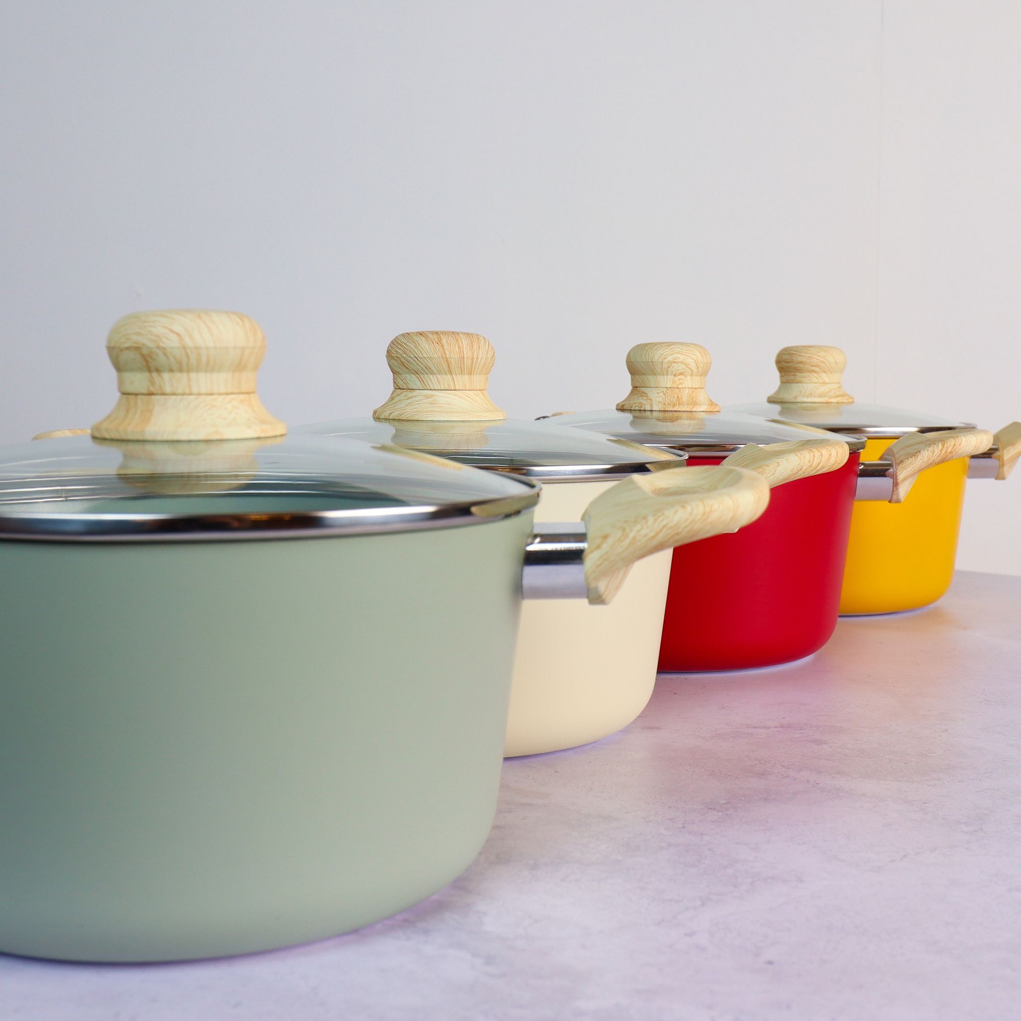 Faitout 20cm avec revêtement céramique céladon - tous feux COLORAMA