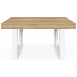 Table à manger Brixton bois et blanc 160cm