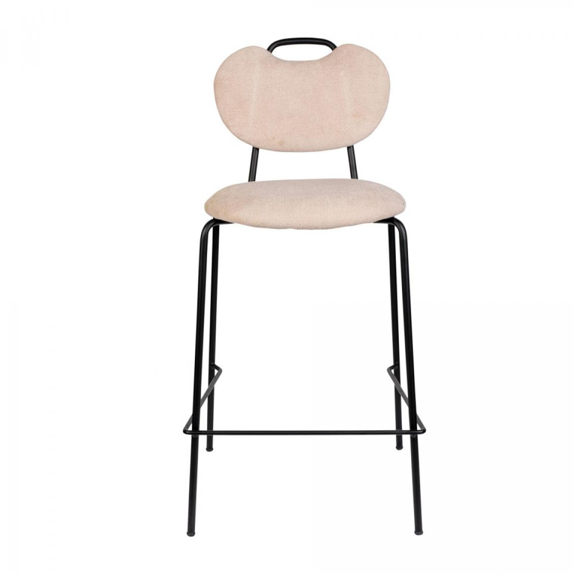 Aspen - Lot de 2 tabourets de bar en tissu et métal 65cm - Couleur - Rose