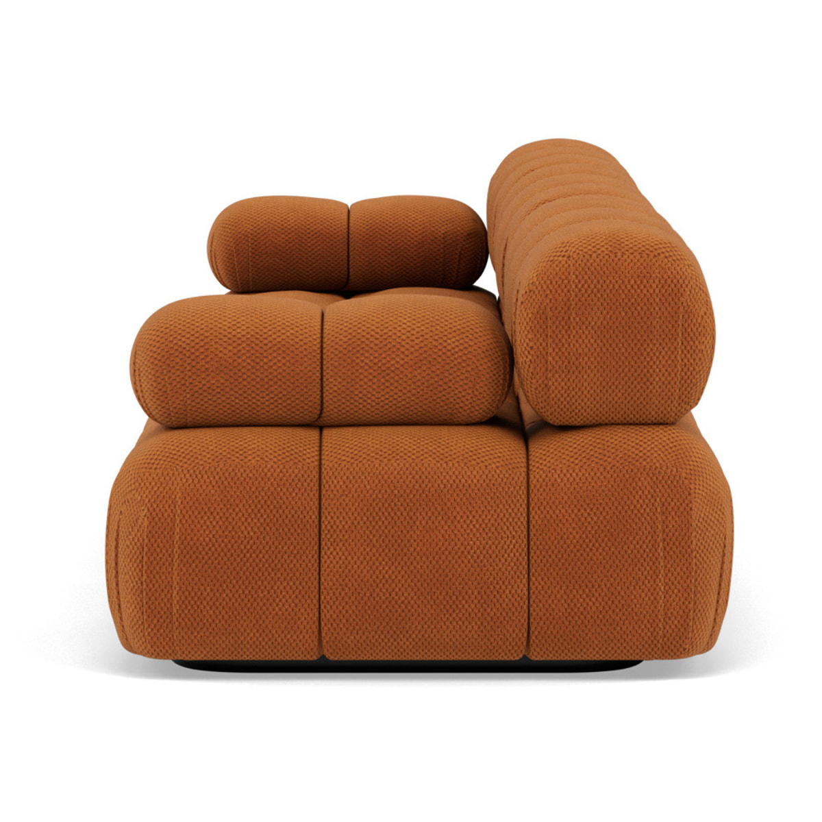 Ruby - canapé droit modulable 3 places en velours texturé - Terracotta