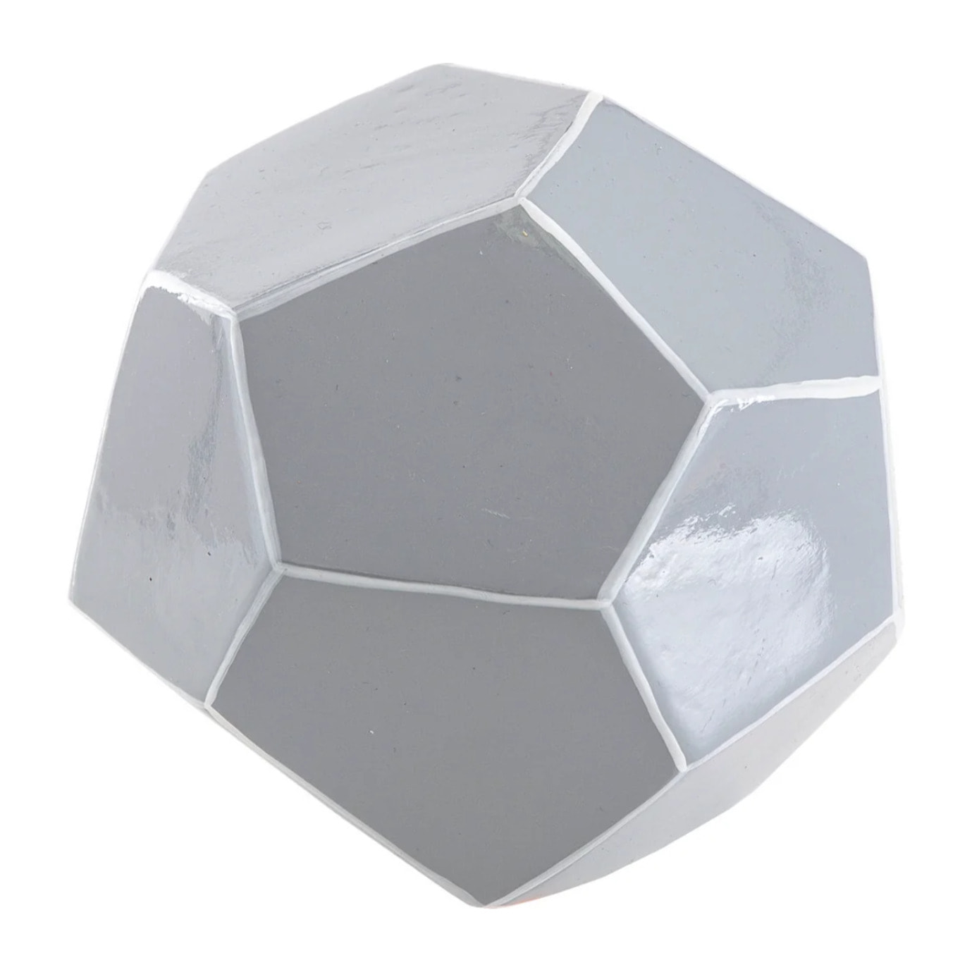 Bola Ceramica Lacada Gris/blanco 15x15x15 Cm