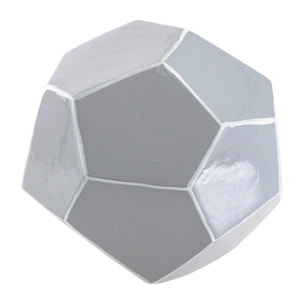 Bola Ceramica Lacada Gris/blanco 15x15x15 Cm