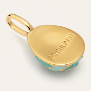 Charm Easter Egg Blue Baño Oro