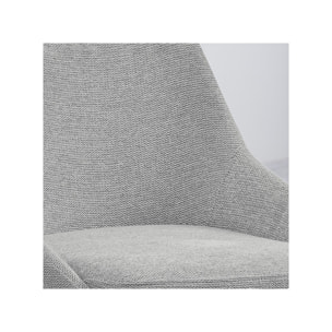 Chaise de bar en tissu avec pieds évasés en métal noir - MONDO