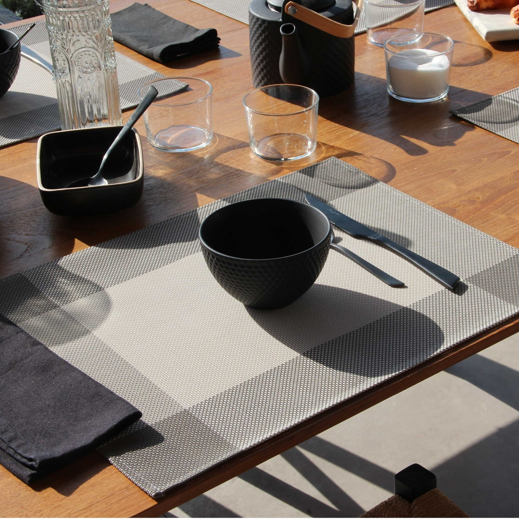 Set de table plastique lavable - Gris
