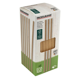 Boite de 250 pailles en papier brun 21 cm Fackelmann Nature