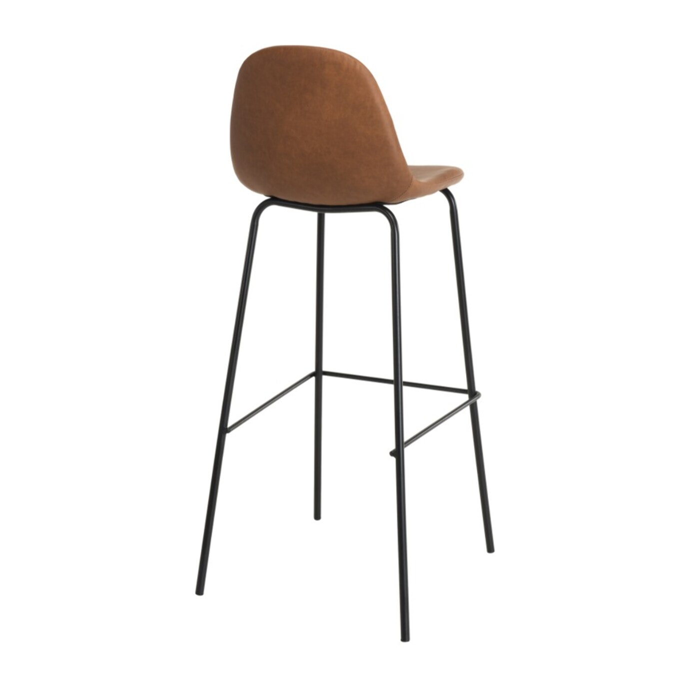 TOM - Lot de 2 tabourets de bar John marron hauteur d'assise 80cm