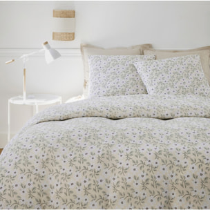 Parure housse de couette 100% gaze de coton imprimé loucile