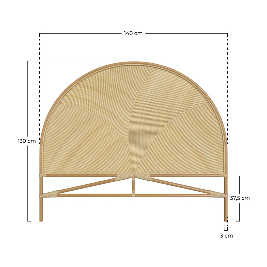 Tête de lit Beigia en rotin 140 cm