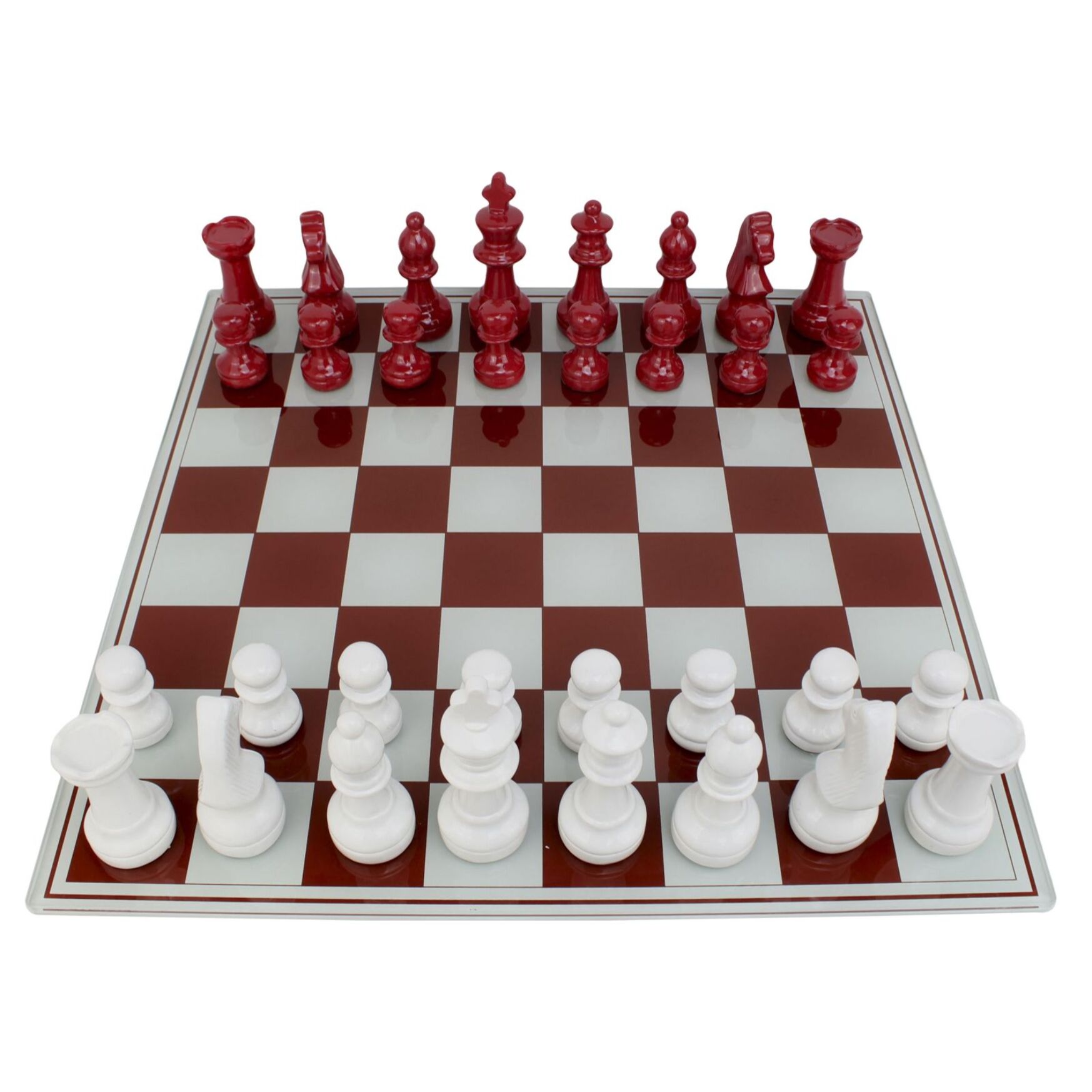 SET SCACCHIERA ROSSA/BIANCA CM 61X61X14