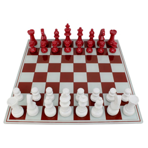 SET SCACCHIERA ROSSA/BIANCA CM 61X61X14