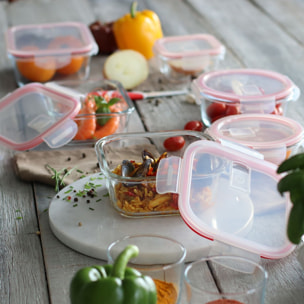 Boîte hermétique carré 800ml en verre CLEMENTINE