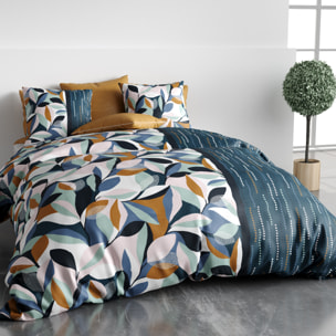 Parure Housse De Couette 3pcs 100% Coton 57 Fils Floris