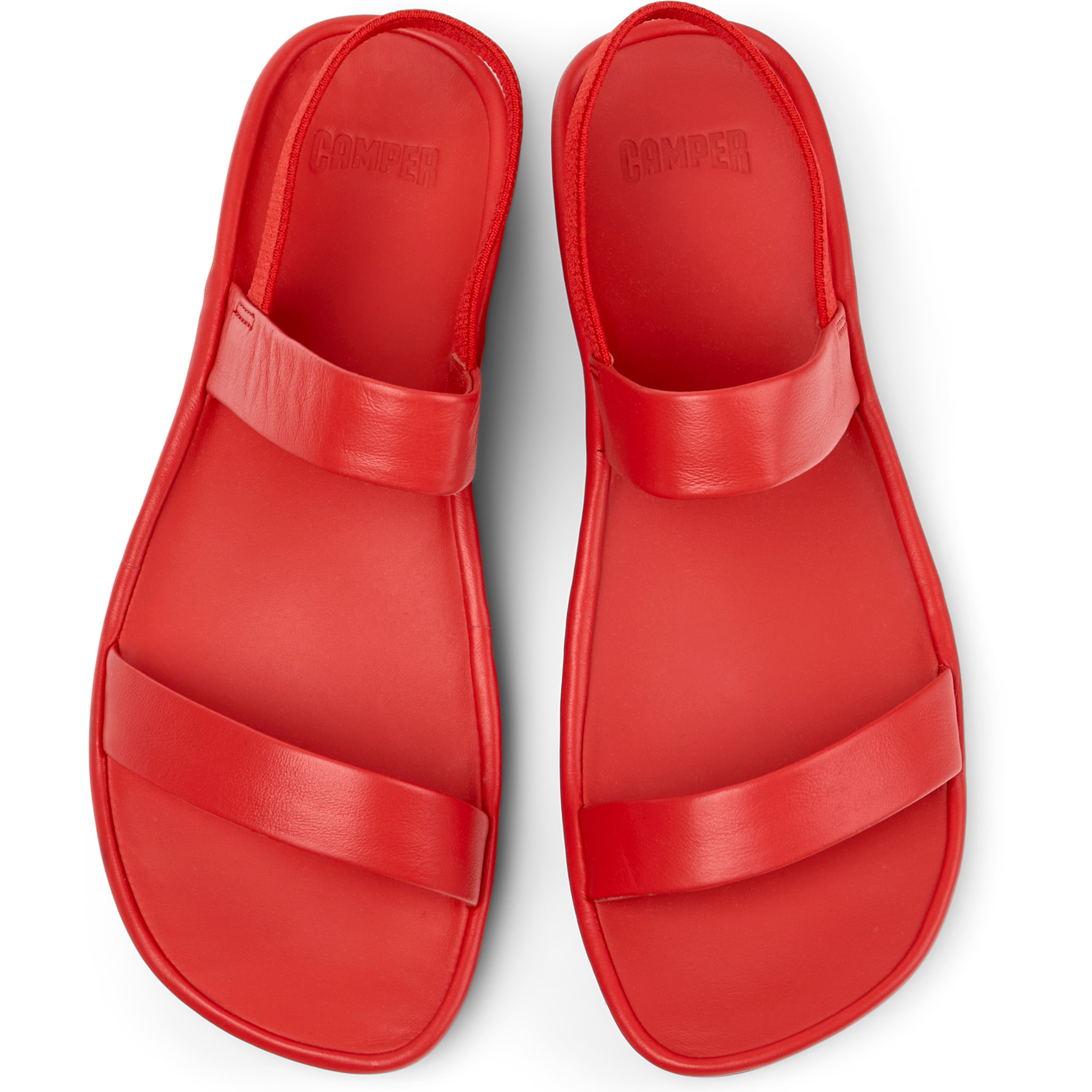 Sandalias - CAMPER Right Isla - Rojo - Cuero liso