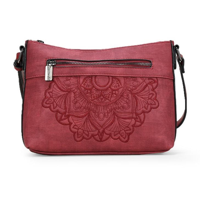 Bolso burdeos con mandala