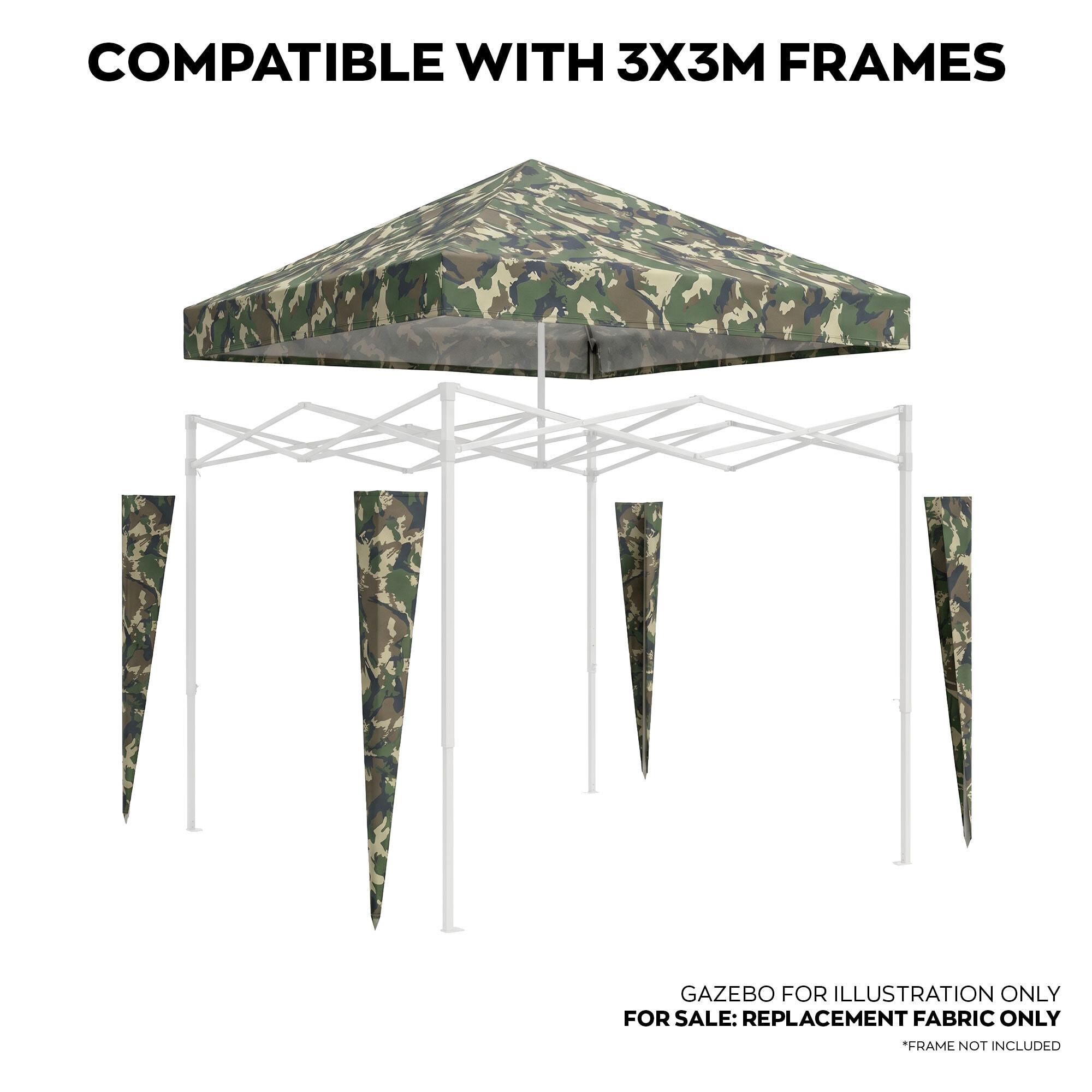 Telo Di Copertura A Fisarmonica 300x300 cm da Giardino a Fisarmonica Impermeabile Resistente alle intemperie e raggi UV in PVC Camouflage