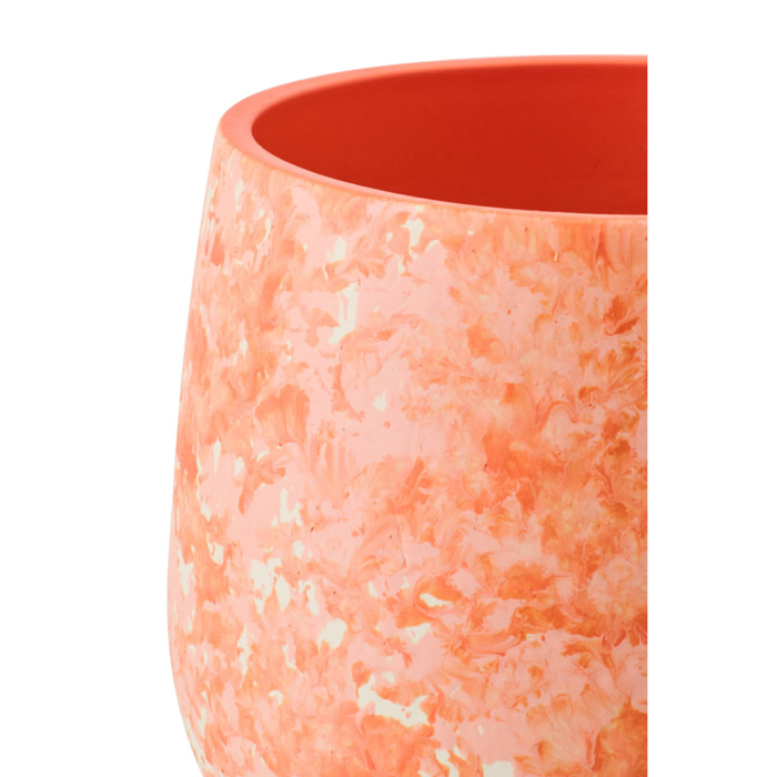 J-Line Cache-Pot - céramique - orange/blanc - small