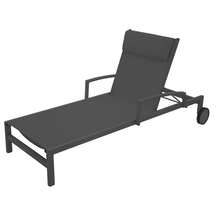 Transat "Ocala" anthracite & graphite 2 roues en aluminium traité époxy