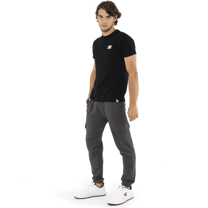 T-shirt da uomo in cotone elasticizzato a manica corta con logo piccolo 'Basic'