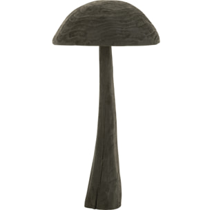 J-Line Champignon En Bois Noir Large