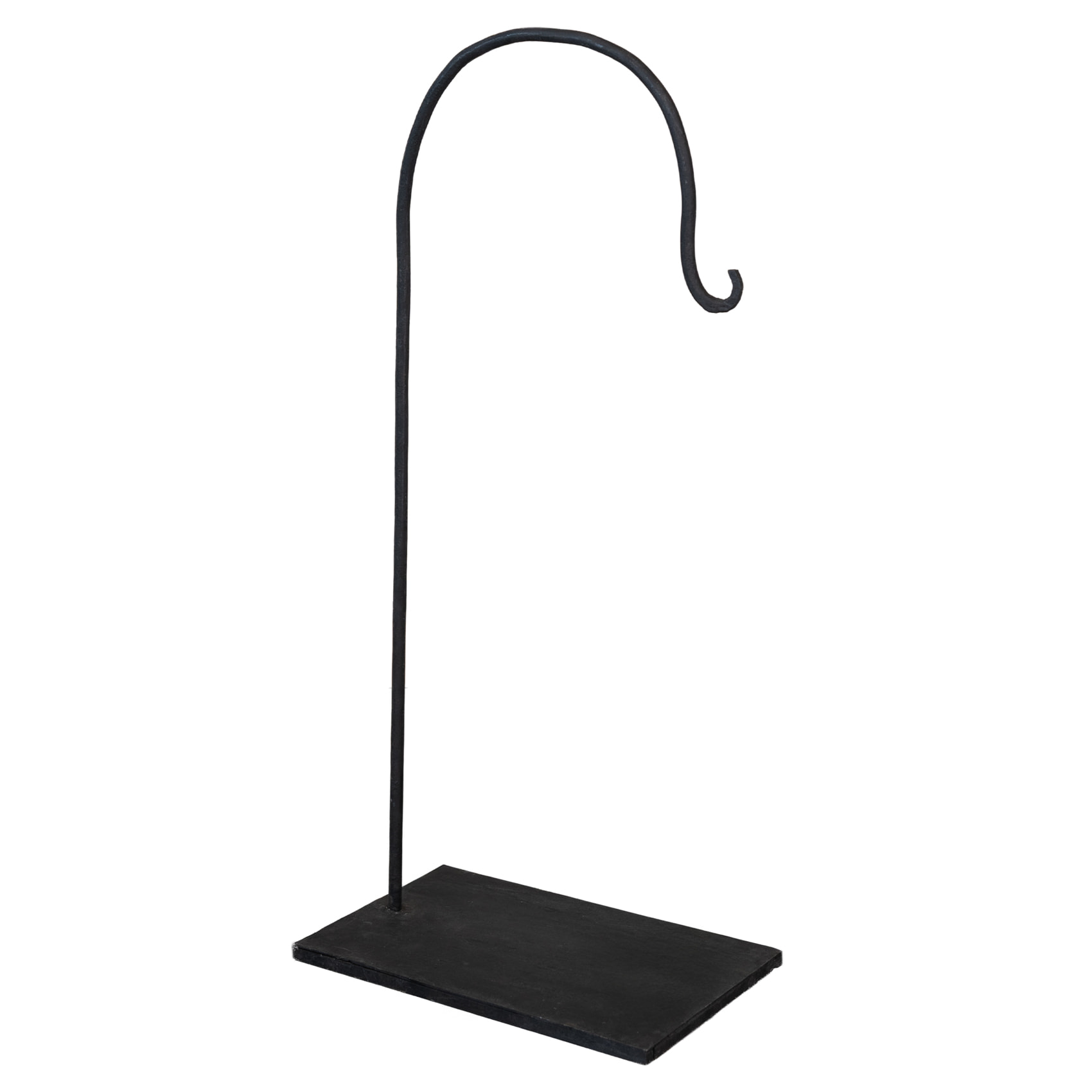 Support de lampe métal brut arrondi - Noir