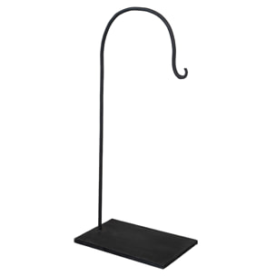 Support de lampe métal brut arrondi - Noir