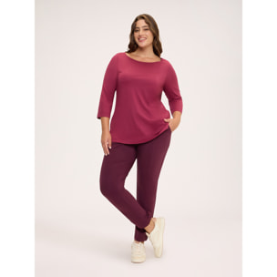 Fiorella Rubino - Camiseta con escote barco - Burgundy