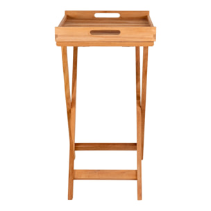 Tavolino Ronda con vassoio in teak naturale 60x40x70 cm