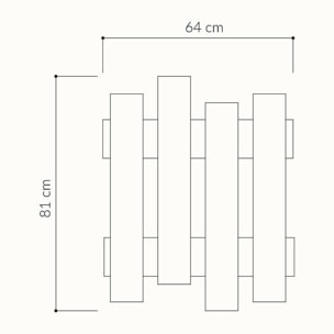 Appendiabiti Dpons, Attaccapanni, Portabiti multiuso, Appendiabiti da parete, 64x4h79 cm, Quercia