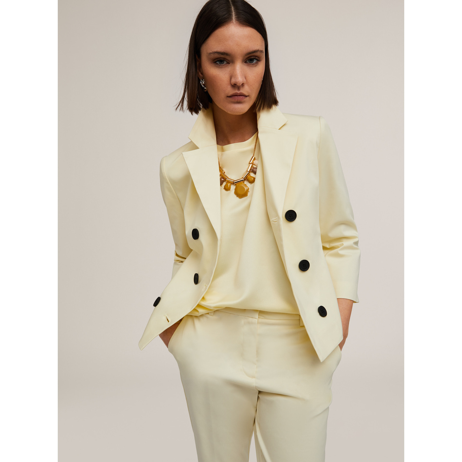 Motivi - Chaqueta de traje cruzada - Amarillo