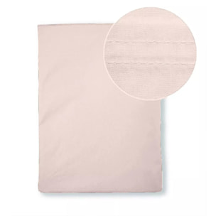 Drap plat percale de coton uni rose Giulia petale