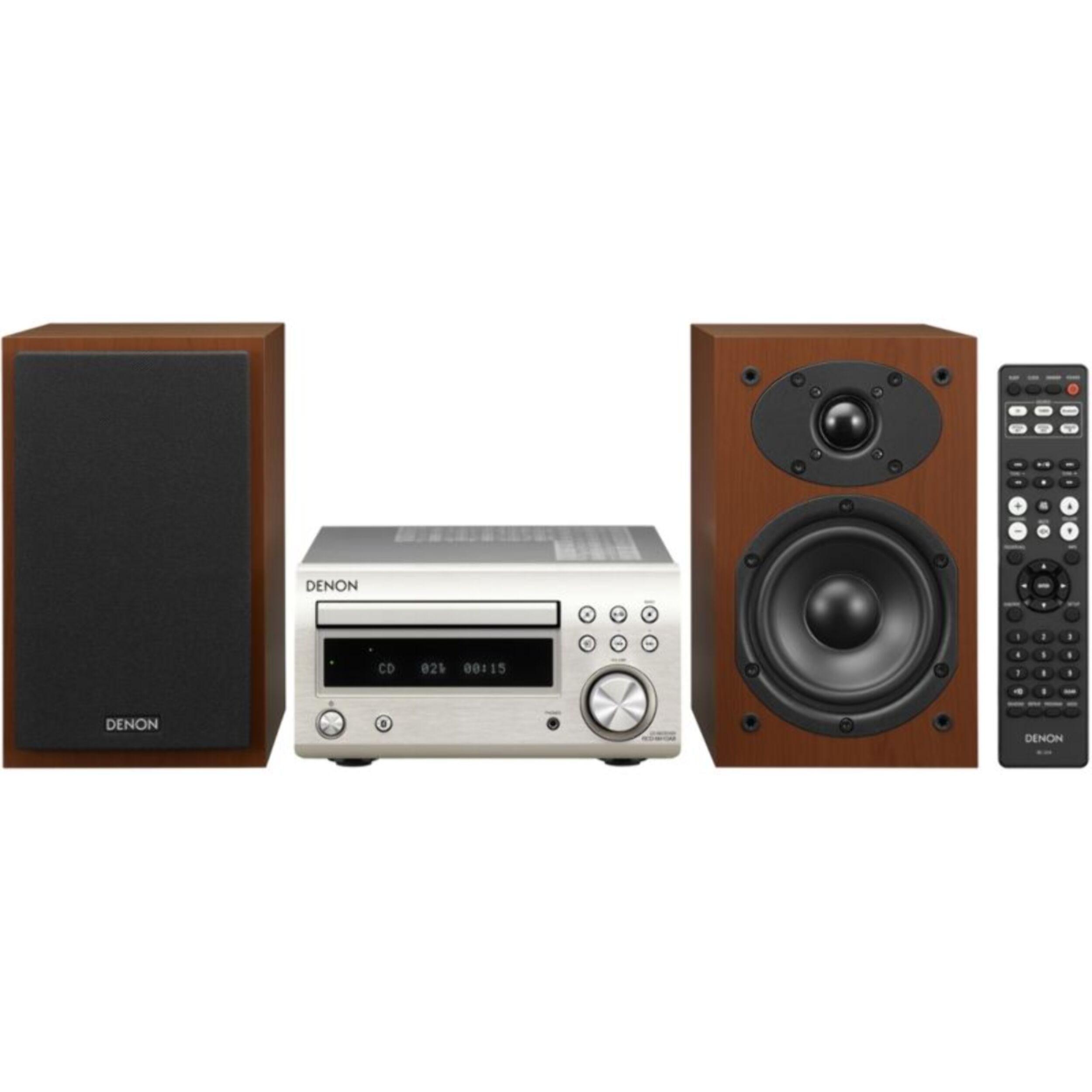 Chaîne HiFi DENON D-M41 DAB Argent - Enceintes Cerisier