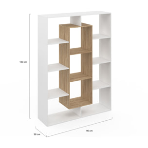 Etagère bibliothèque Paulette bois et blanc