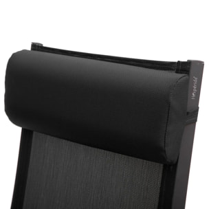 Fauteuil de jardin inclinable "Decima" anthracite & graphite 8 positions en aluminium traité époxy