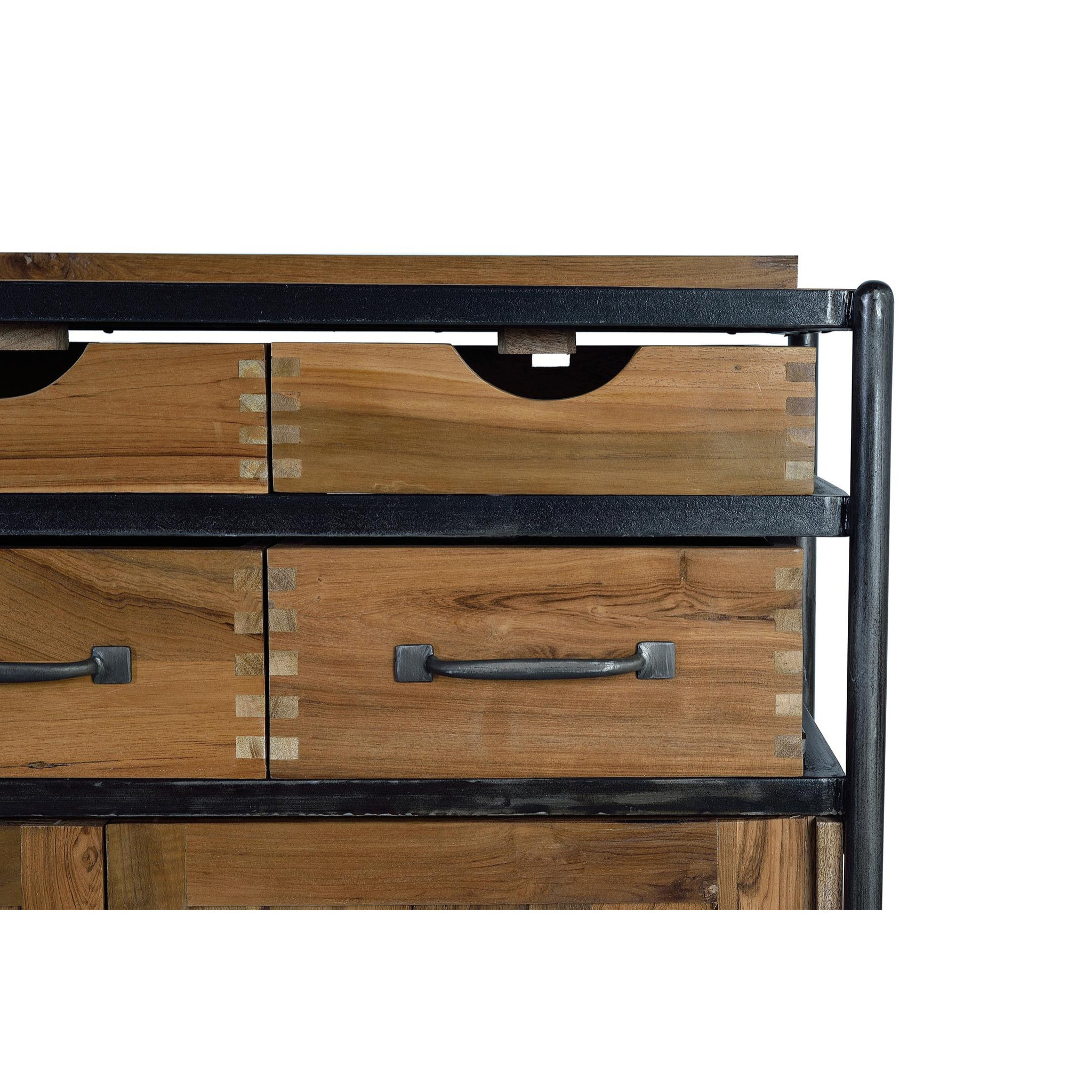 Aparador de Madera de Teka, Mango Estilo Industrial Moderno