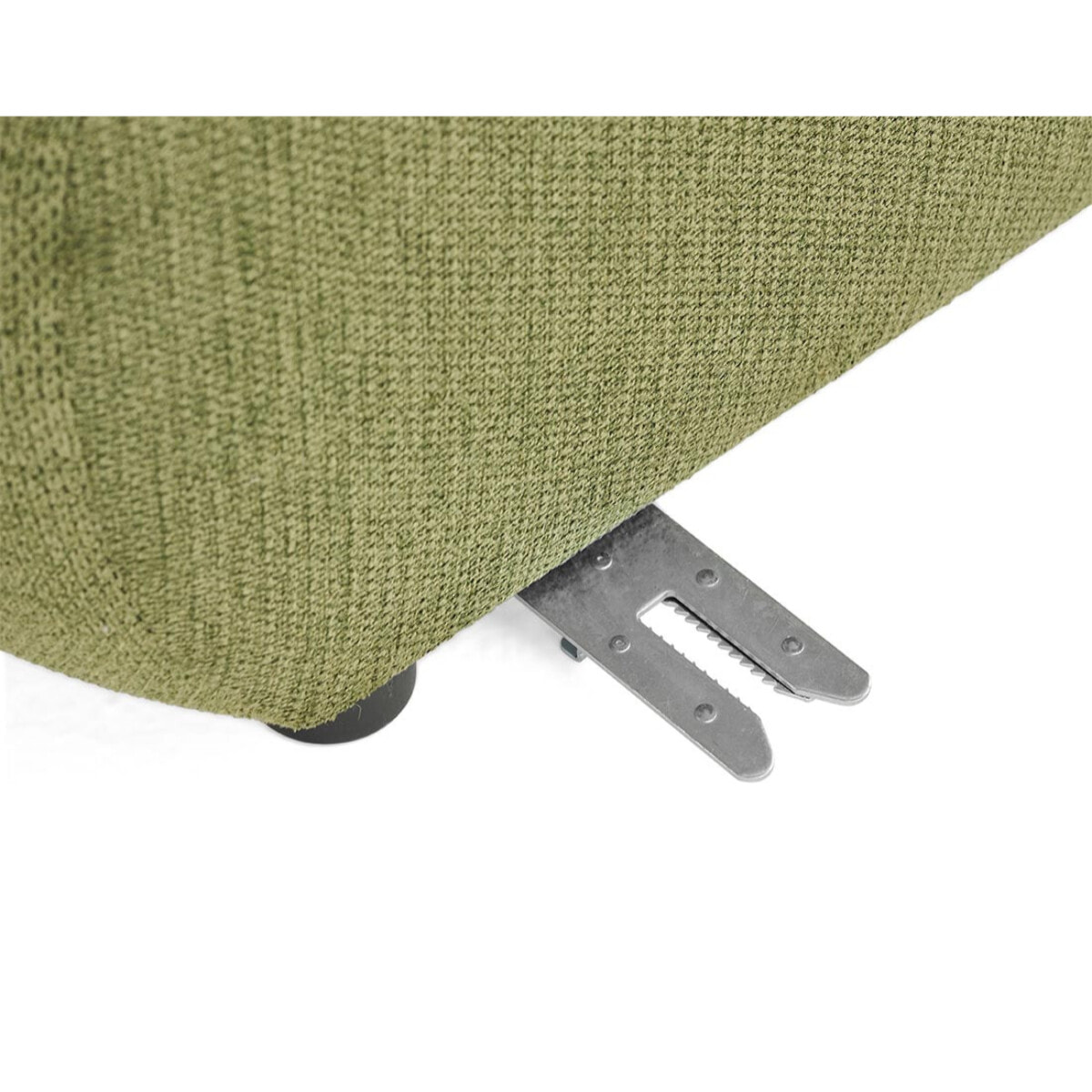 Debbie - canapé modulable panoramique d'angle gauche 7 places en tissu texturé - Vert
