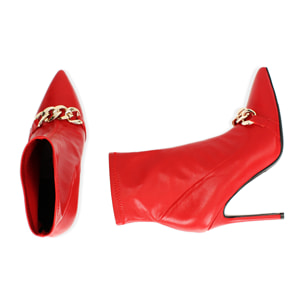 Ankle boots rossi, tacco 10,5 cm.
