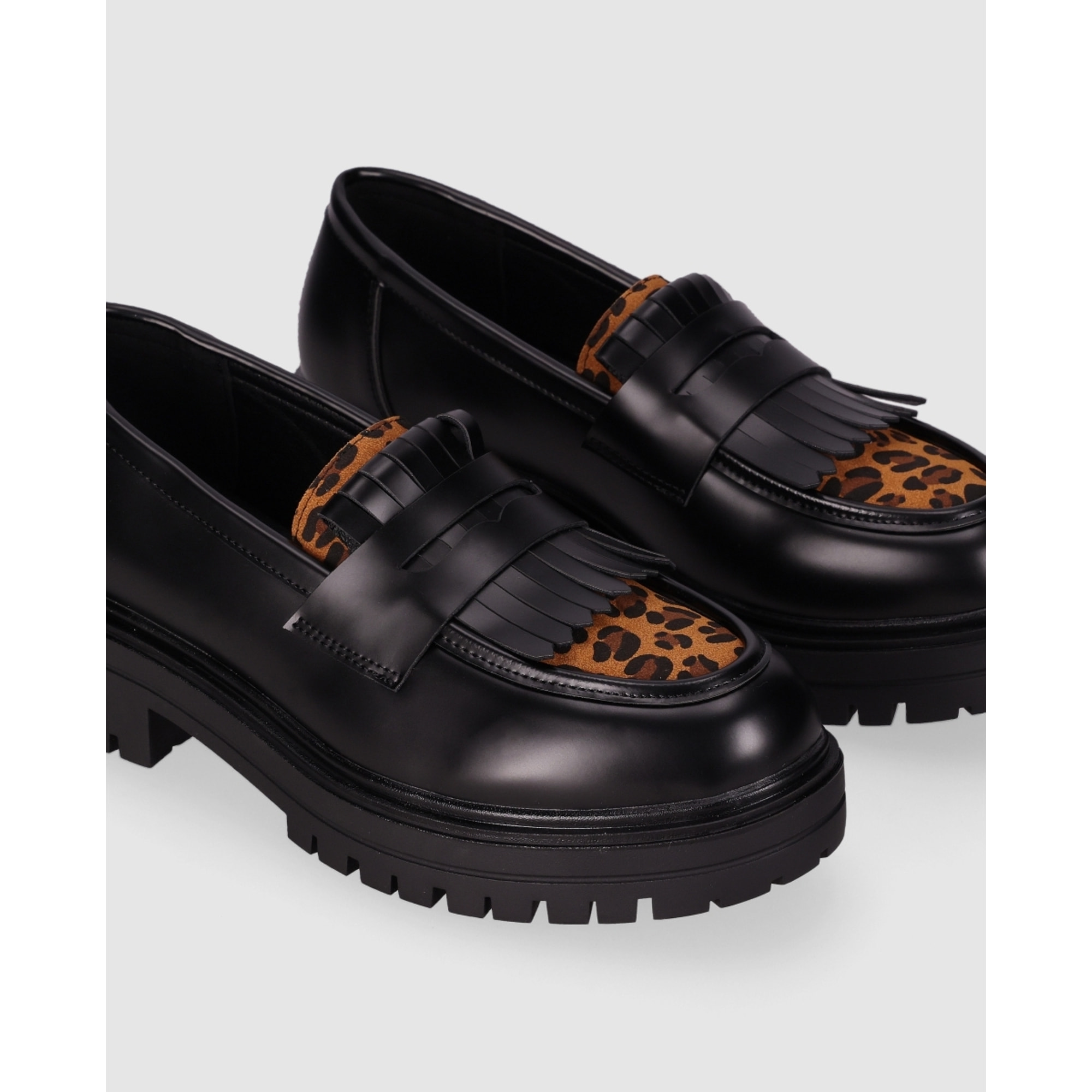 Zapatos de Piel Sintética - Leopardo - Tacón: Bajo