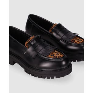 Zapatos de Piel Sintética - Leopardo - Tacón: Bajo