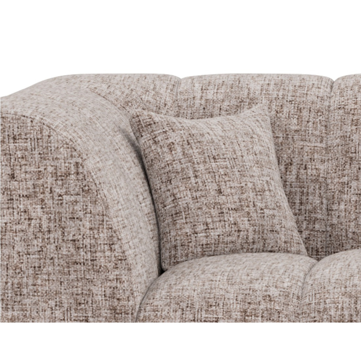 Curtis - canapé d'angle droit 4 places avec accoudoir en tissu texturé - Taupe