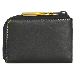 Monedero Piel Hombre Lois Temple Negro-Amarillo